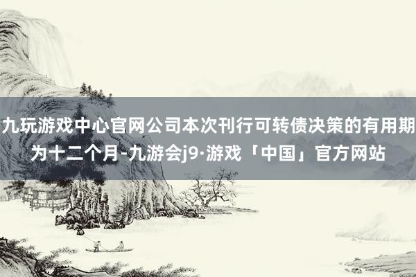 九玩游戏中心官网公司本次刊行可转债决策的有用期为十二个月-九游会j9·游戏「中国」官方网站